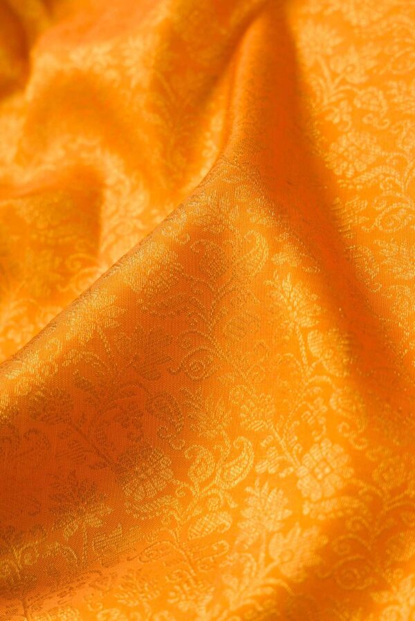 Pure Silk Pure Zari Orange Kanchipuram Saree