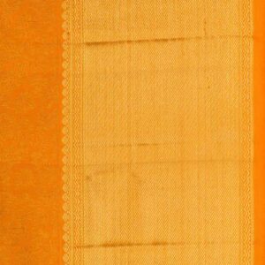 Pure Silk Pure Zari Orange Kanchipuram Saree - Image 6