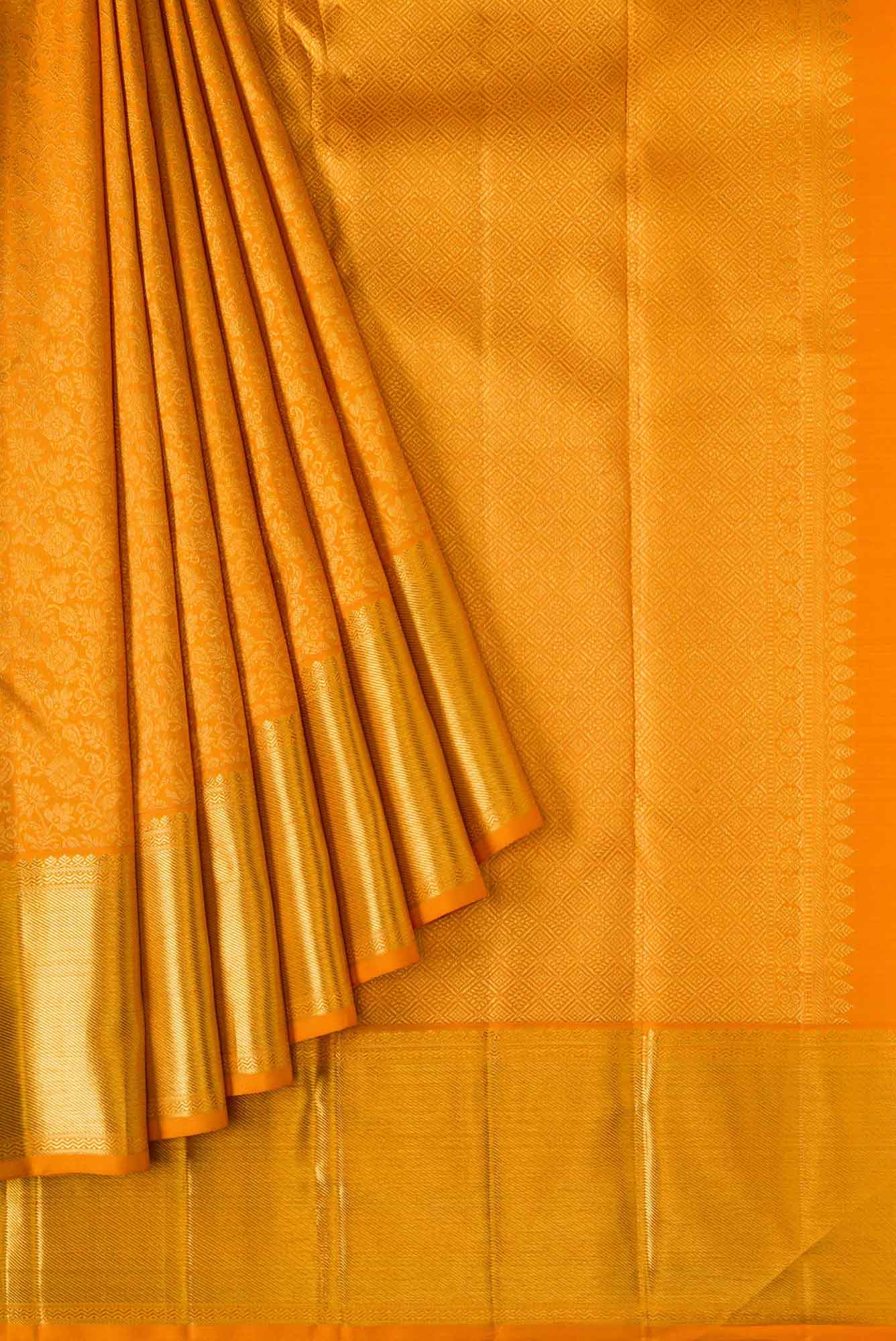 Pure Silk Pure Zari Orange Kanchipuram Saree - Crumbled Shot Pure Silk Pure Zari Orange Kanchipuram Saree - Pallu Body Pure Silk Pure Zari Orange Kanchipuram Saree - Border Shot Pure Silk Pure Zari Orange Kanchipuram Saree - Blouse Closeup Skip to the beginning of the images gallery Pure Silk Pure Zari Orange Kanchipuram Saree