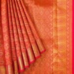 Pure Silk Pure Zari Orange Kanchipuram Saree