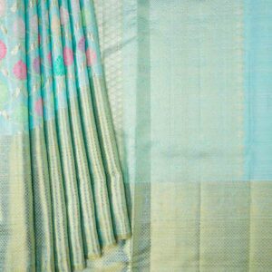 Sky Blue Dual Tone Kanchipuram Tissue Silk Saree