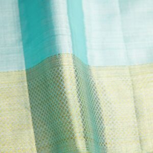 Sky Blue Dual Tone Kanchipuram Tissue Silk Saree - Image 5