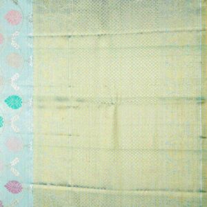 Sky Blue Dual Tone Kanchipuram Tissue Silk Saree - Image 4