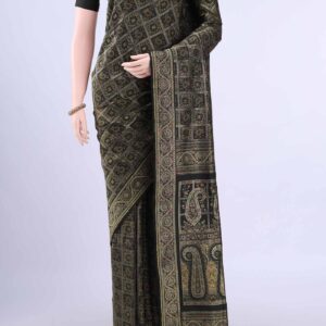 Black Banarasi Silk Saree - Image 4