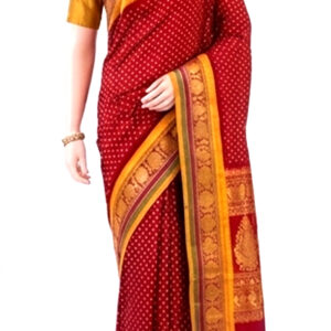 Traditional Chettinad Cotton Saree - Image 1